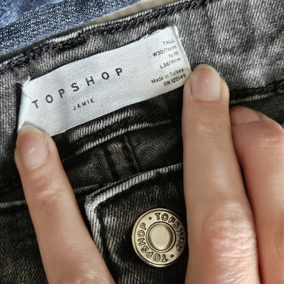 Topshop Jamie TALL skinny jeans grey size 28x36 - Picture 2 of 3